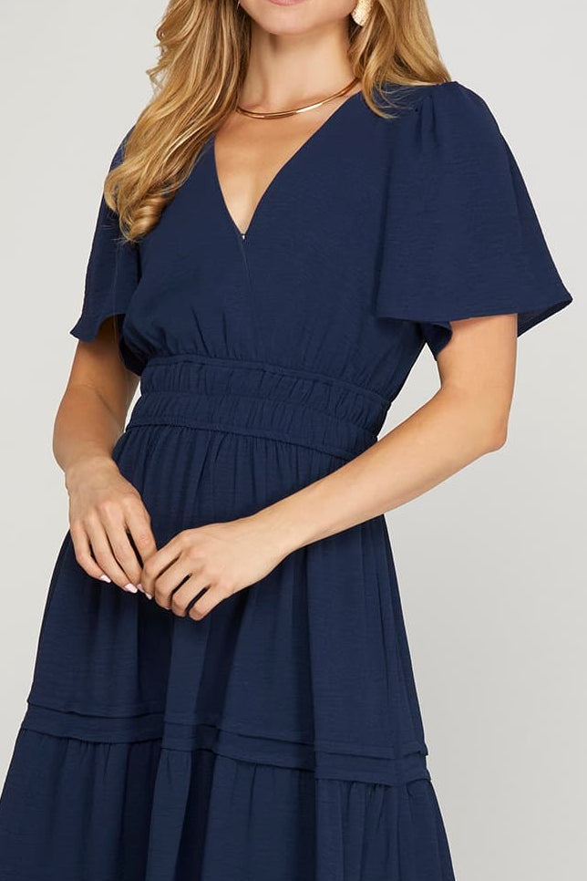 PRE-ORDER: Navy Tiered Dress