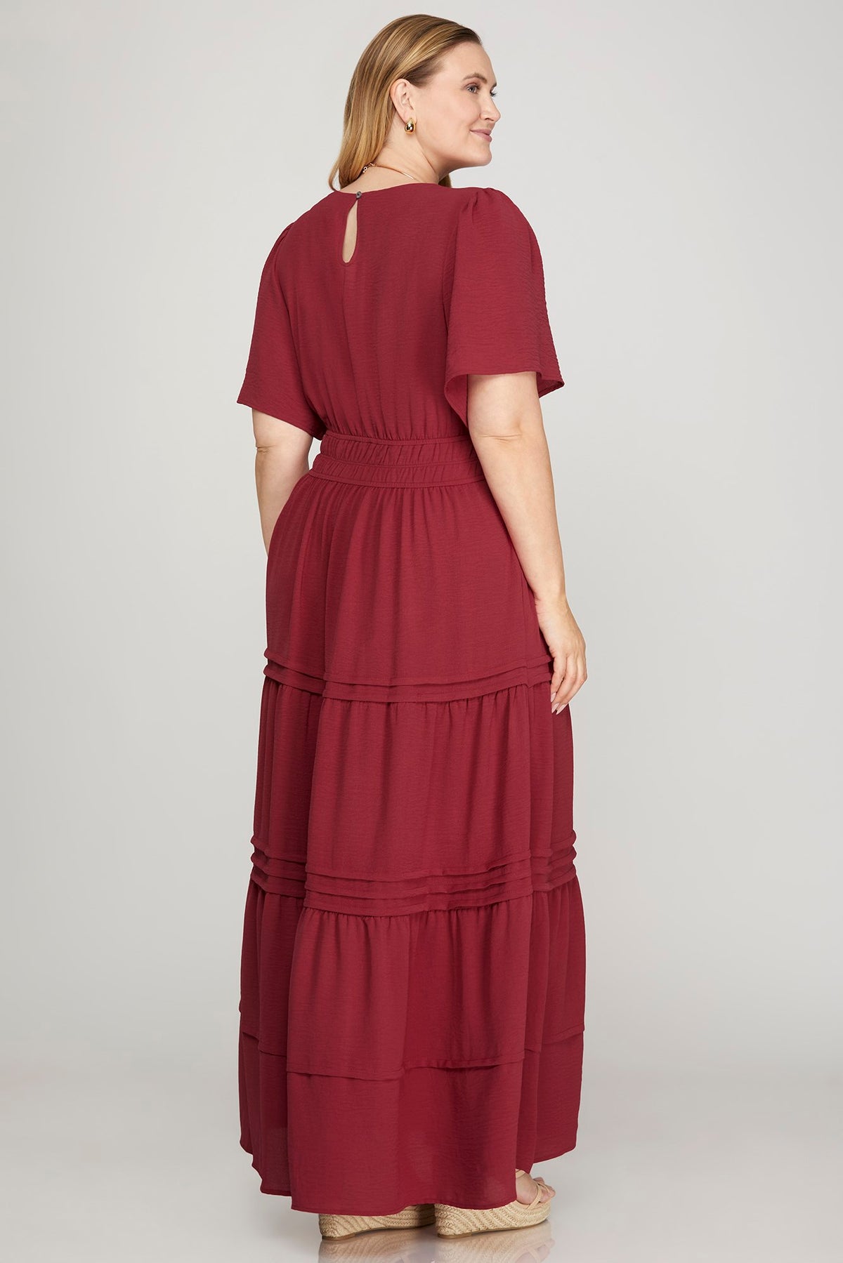 Fashionably Late Berry Dress- Plus