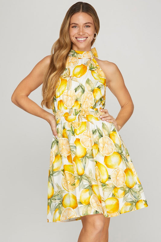 PRE-ORDER:  Freshly Squeezed Halter Dress