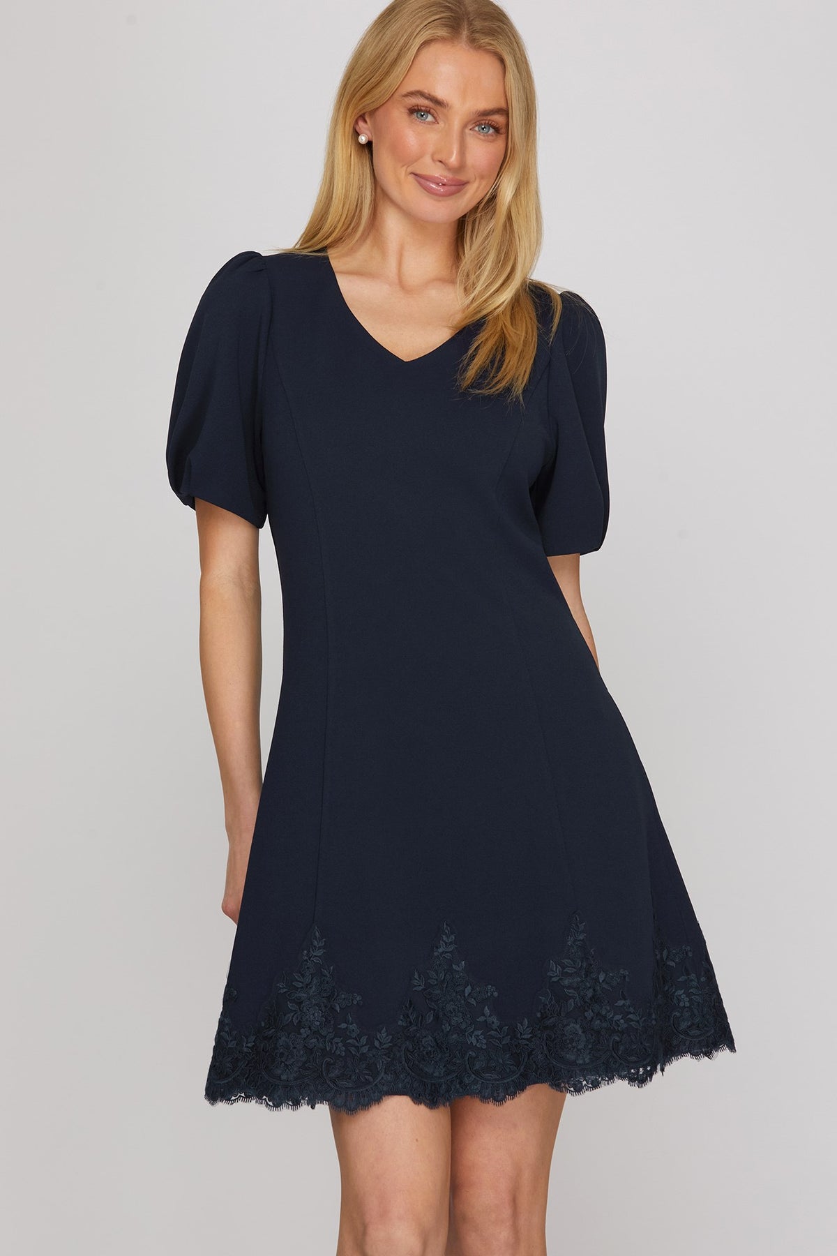 PRE-ORDER: Clutch My Pearls Dress Navy
