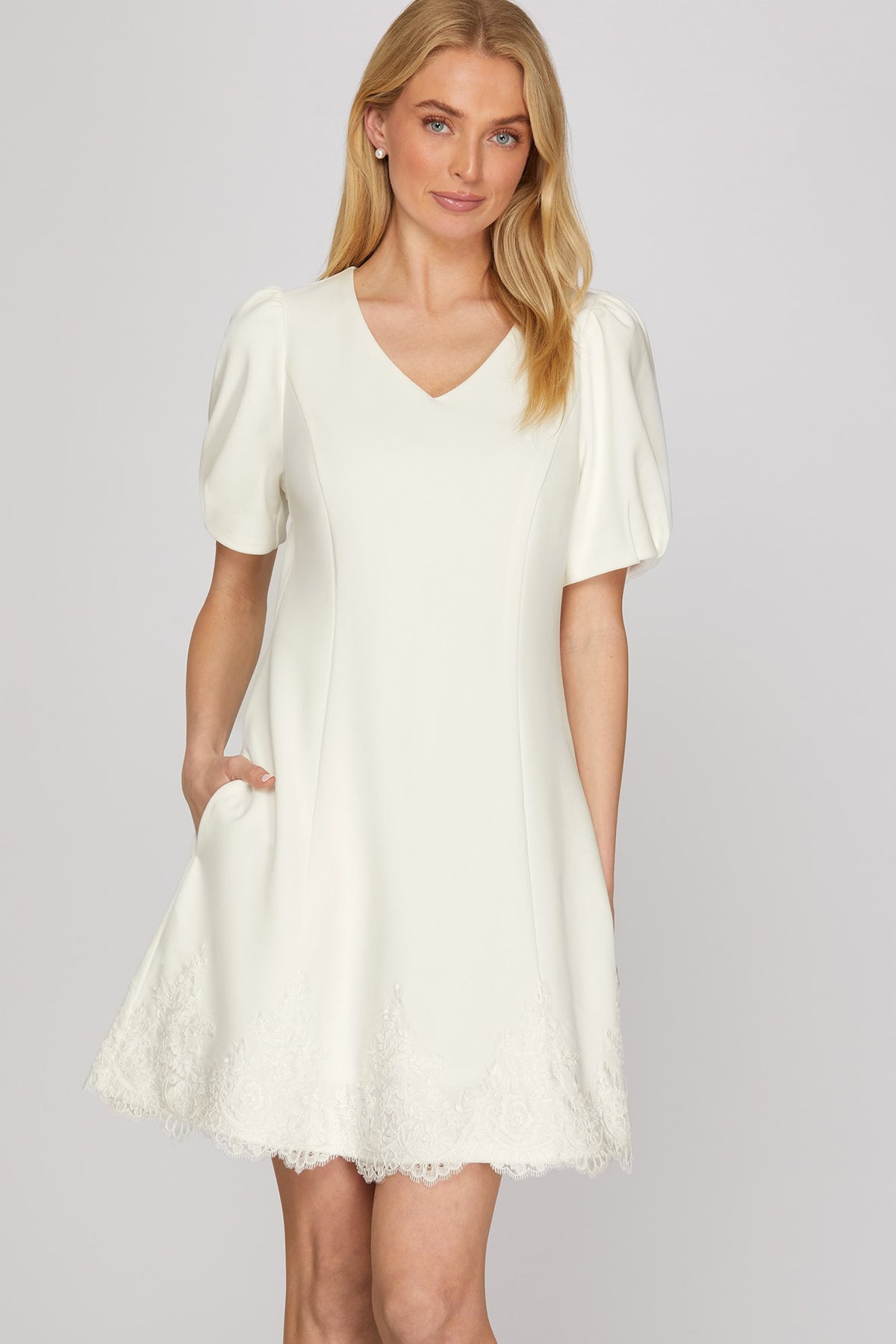 PRE-ORDER: Clutch My Pearls Dress White