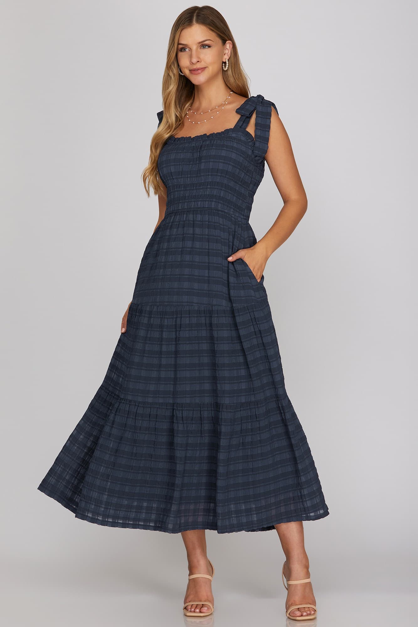 PRE-ORDER: Tartan Dress Navy