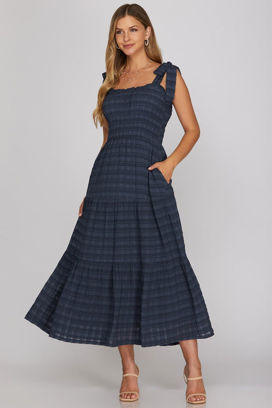 PRE-ORDER: Tartan Dress Navy