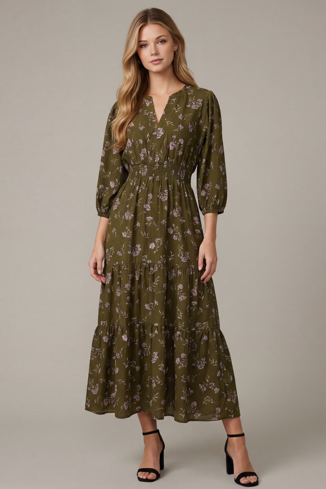 PRE-ORDER: Olive Floral Dress