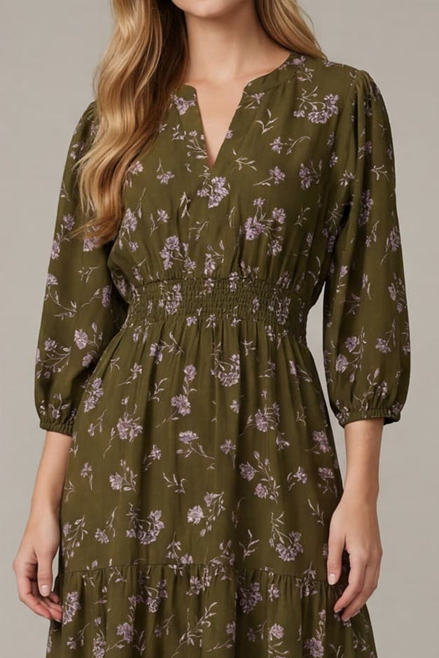 PRE-ORDER: Olive Floral Dress