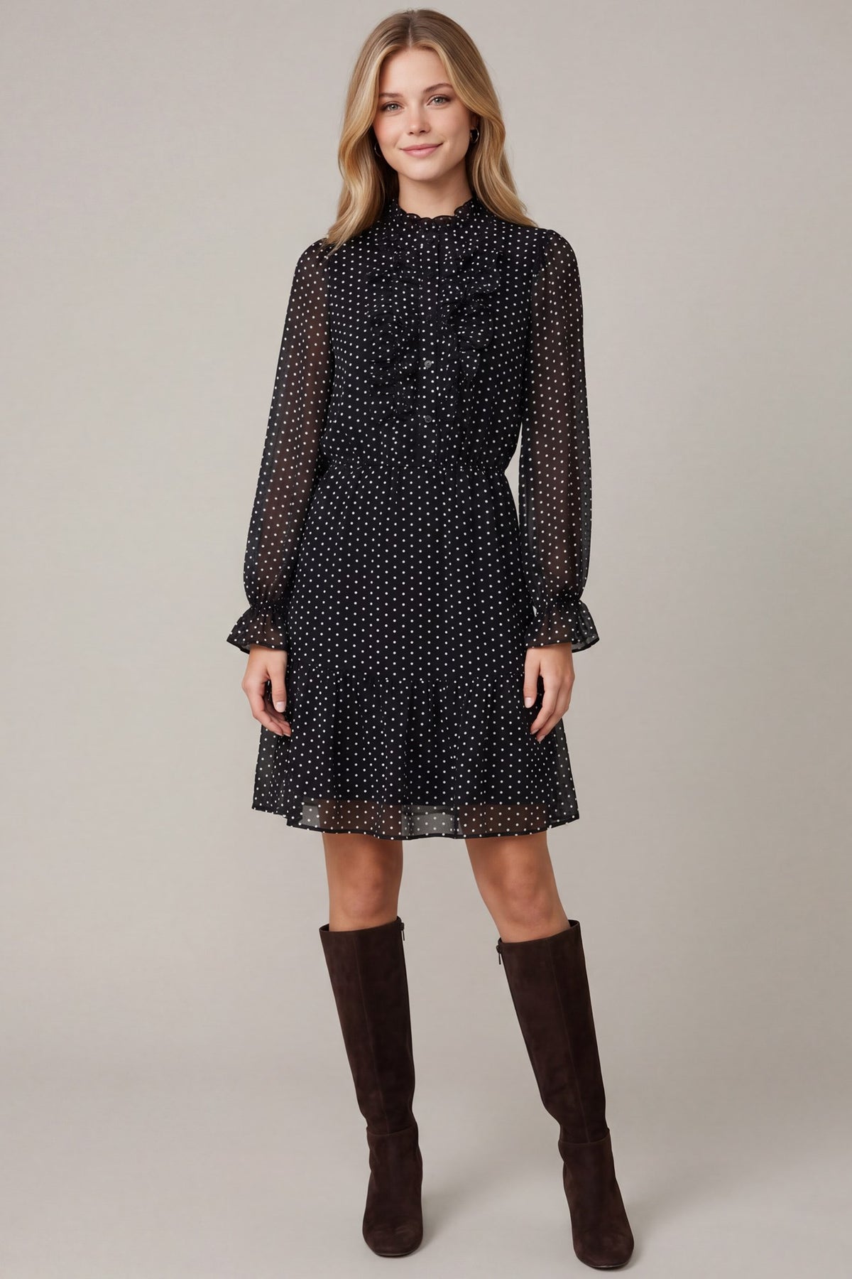 On The Dot Dress Black