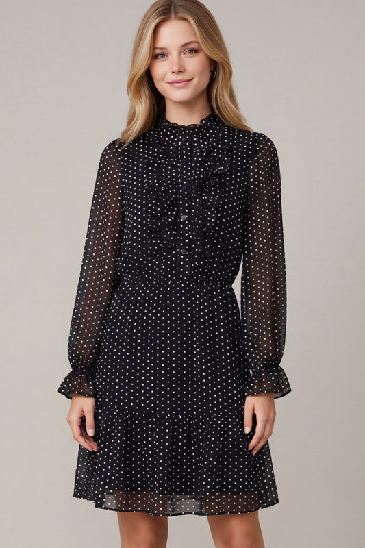 On The Dot Dress Black