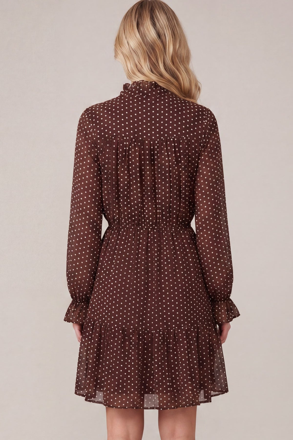 PRE-ORDER: On The Dot Dress Brown