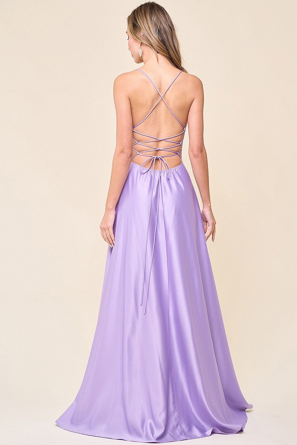 Camila Satin Dress in Lilac