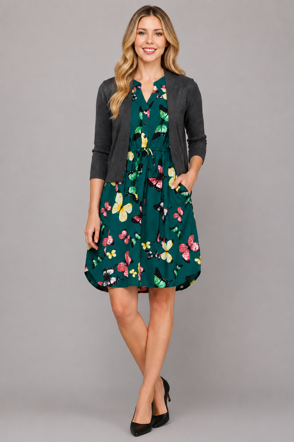 French Cafe Dress Butterfly