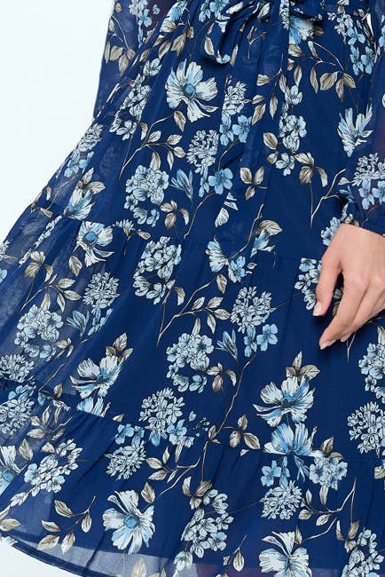 PRE-ORDER: Tea Date Dress in Navy Wild Flowers