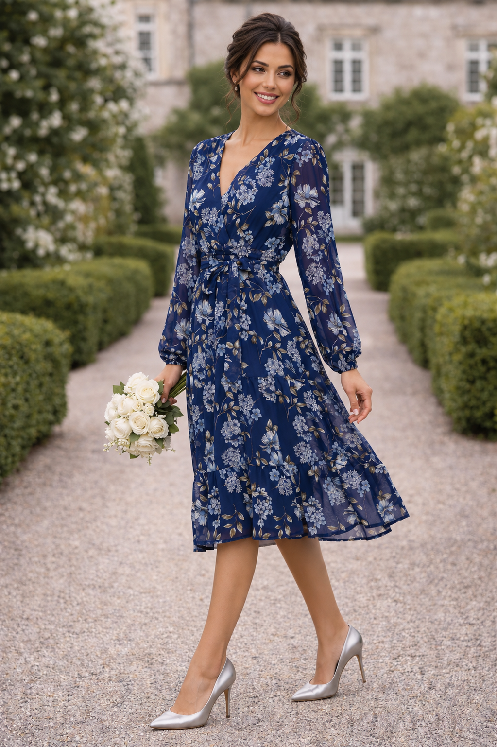 Tea Date Dress Navy