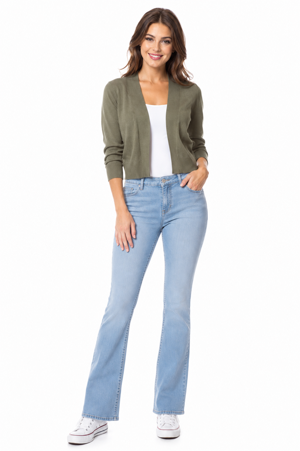 Short Cardigan in Sage