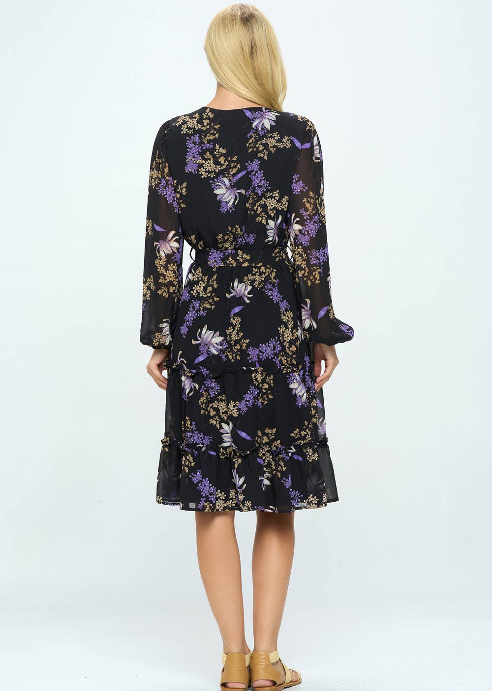 PRE-ORDER: Tea Date Dress in Black Floral