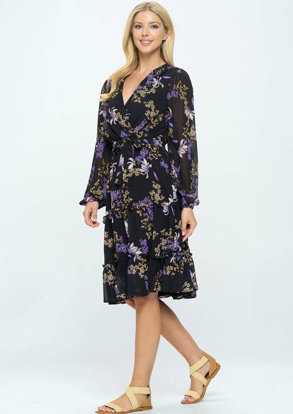 PRE-ORDER: Tea Date Dress in Black Floral