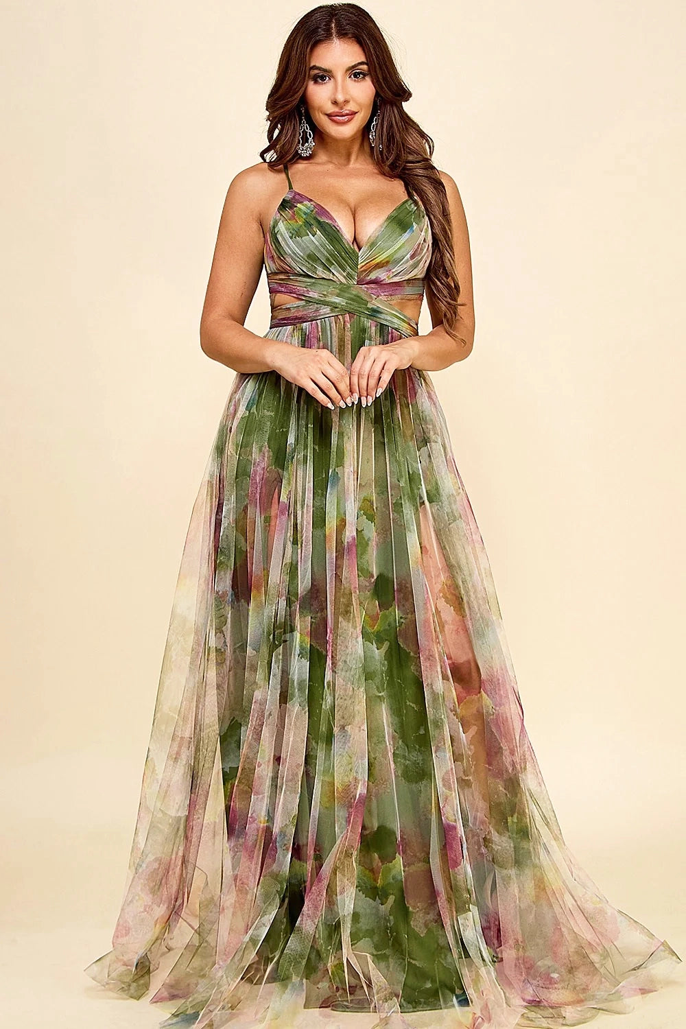 PRE-ORDER: Claudette Dress in Multi Green