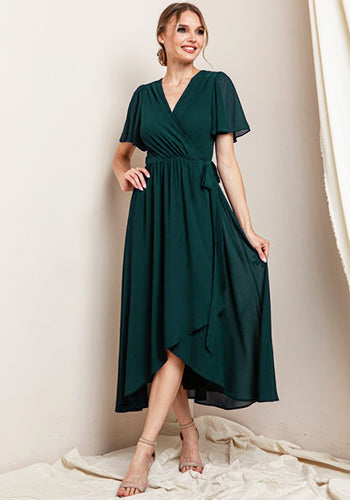 Amanda Dress in Hunter Green