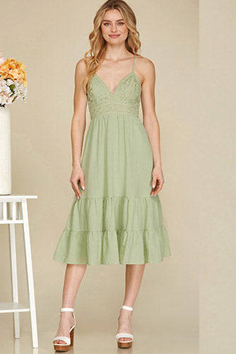 Breath Of Fresh Air Dress in Sage