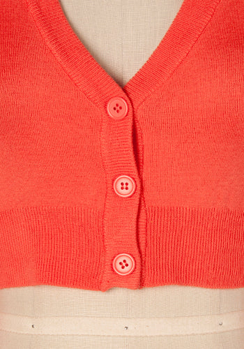 Sugar Drop Crop Cardi in Clementine