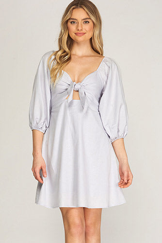 Double Whipped Dress in Light Gray