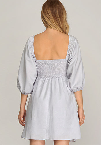 Double Whipped Dress in Light Gray