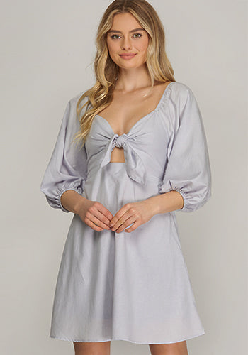 Double Whipped Dress in Light Gray