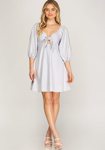 Double Whipped Dress in Light Gray