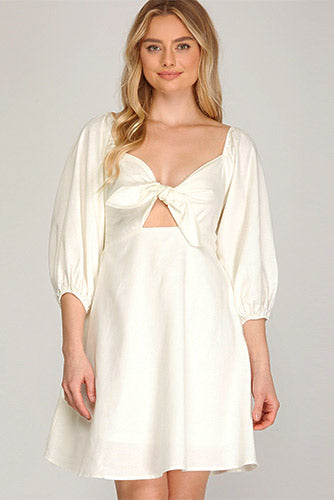 Double Whipped Dress in Off-White