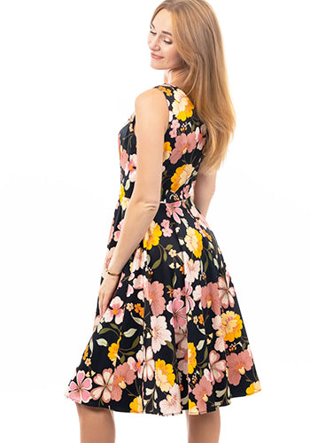 Walking on Sunshine Dress in Black Multi