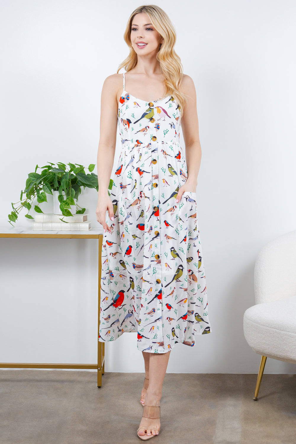 Out Of Town Dress in Multi Birds