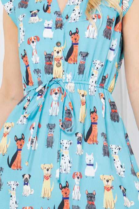 French Cafe Dress in Dogs