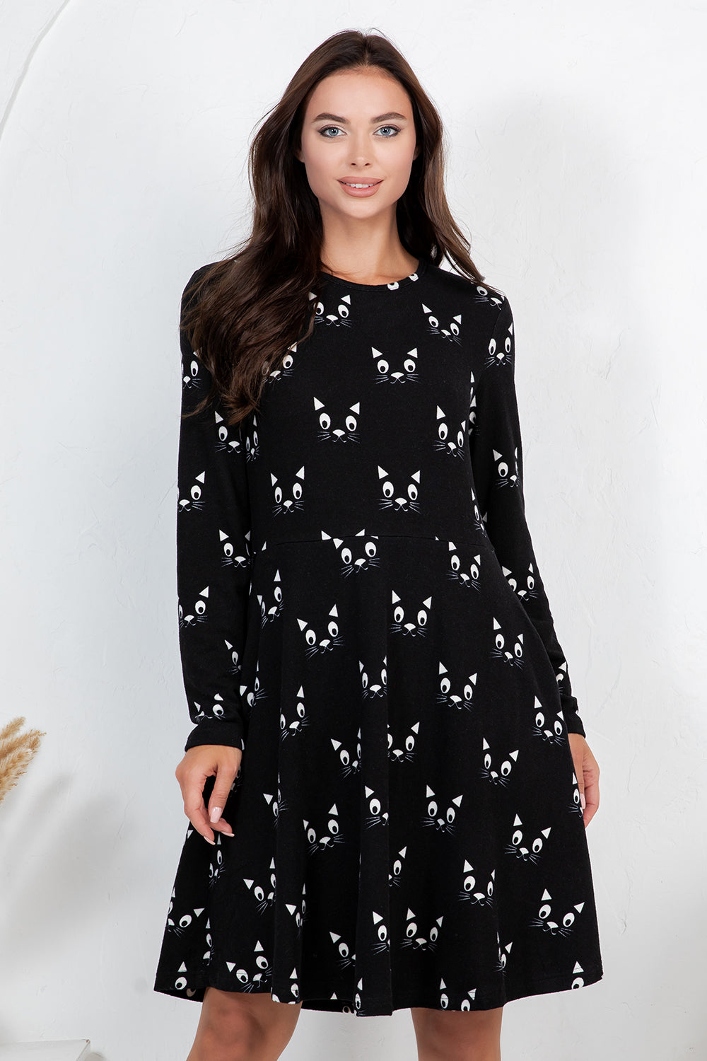 PRE-ORDER: Black Cats Sweater Dress