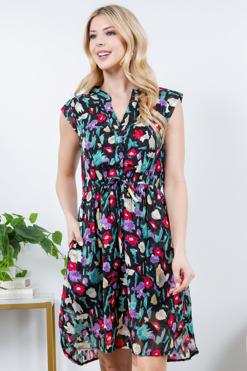 PRE-ORDER: French Cafe Dress Multi Floral