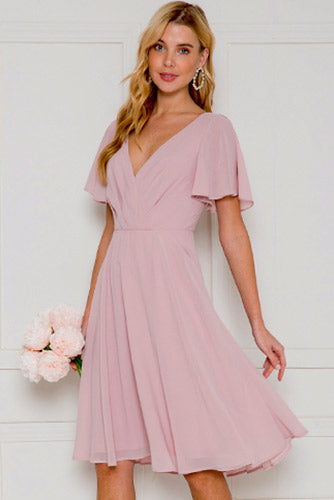 Macy Dress in Mauve Pink