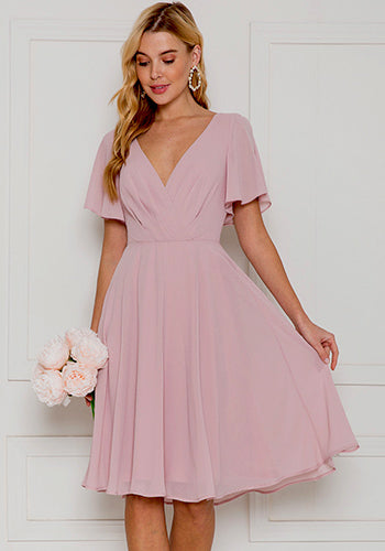 Macy Dress in Mauve Pink