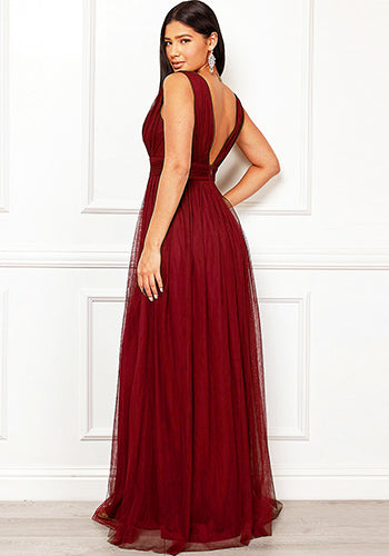 Melody Soft Tulle Dress in Burgundy