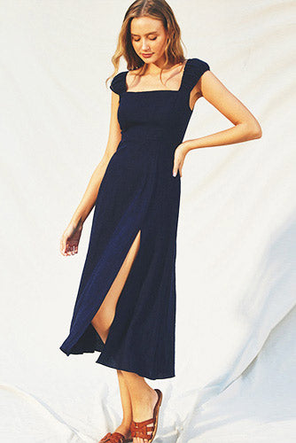 Sunset Gazer Midi Dress in Navy