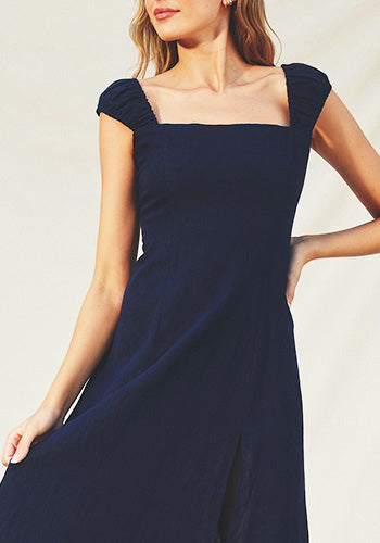 Sunset Gazer Midi Dress in Navy