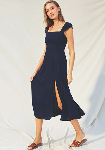 Sunset Gazer Midi Dress in Navy