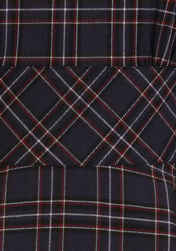 British Accent Dress in Navy Tartan