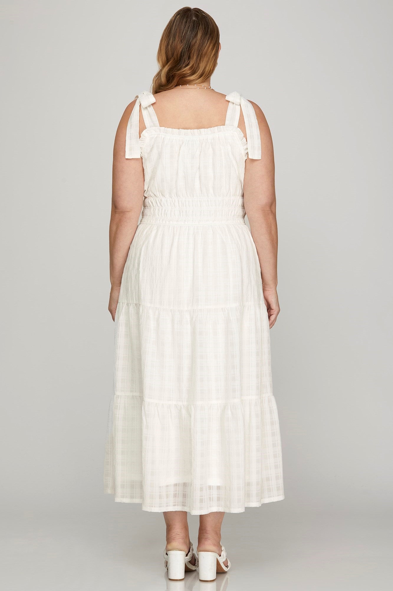 Works Like a Charm Dress Ivory- PLUS