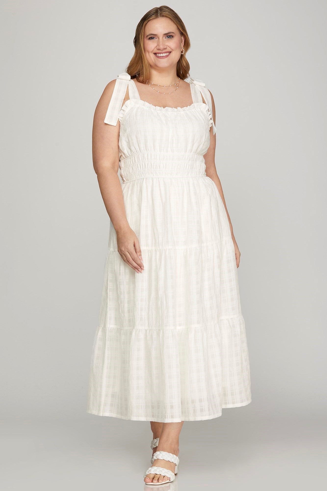 Works Like a Charm Dress Ivory- PLUS