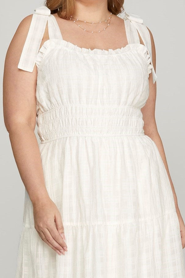Works Like a Charm Dress Ivory- PLUS