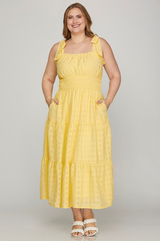 PRE-ORDER: Works Like a Charm Dress Yellow - PLUS
