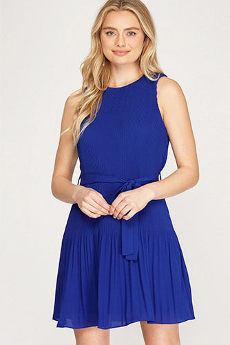 Pleats Perfect Dress in Blue