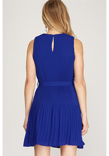 Pleats Perfect Dress in Blue