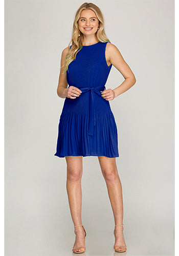 Pleats Perfect Dress in Blue