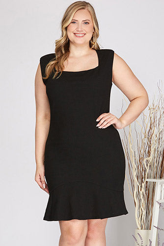 Feeling Cute Cocktail Dress in Black - Plus