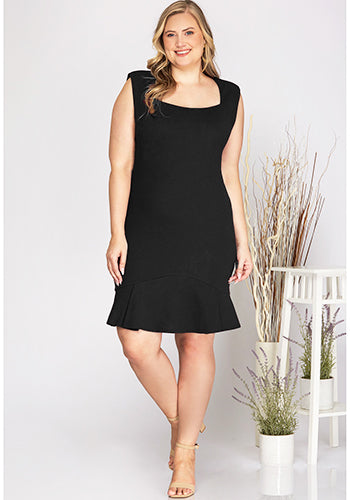 Feeling Cute Cocktail Dress in Black - Plus