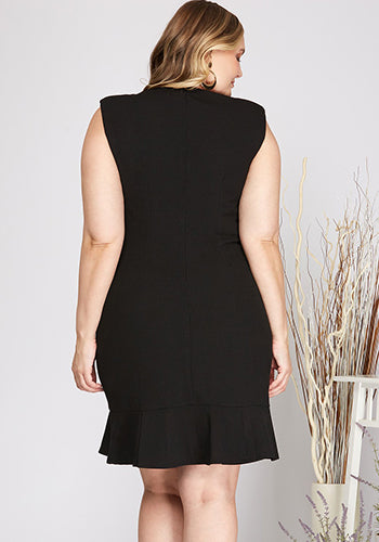 Feeling Cute Cocktail Dress in Black - Plus